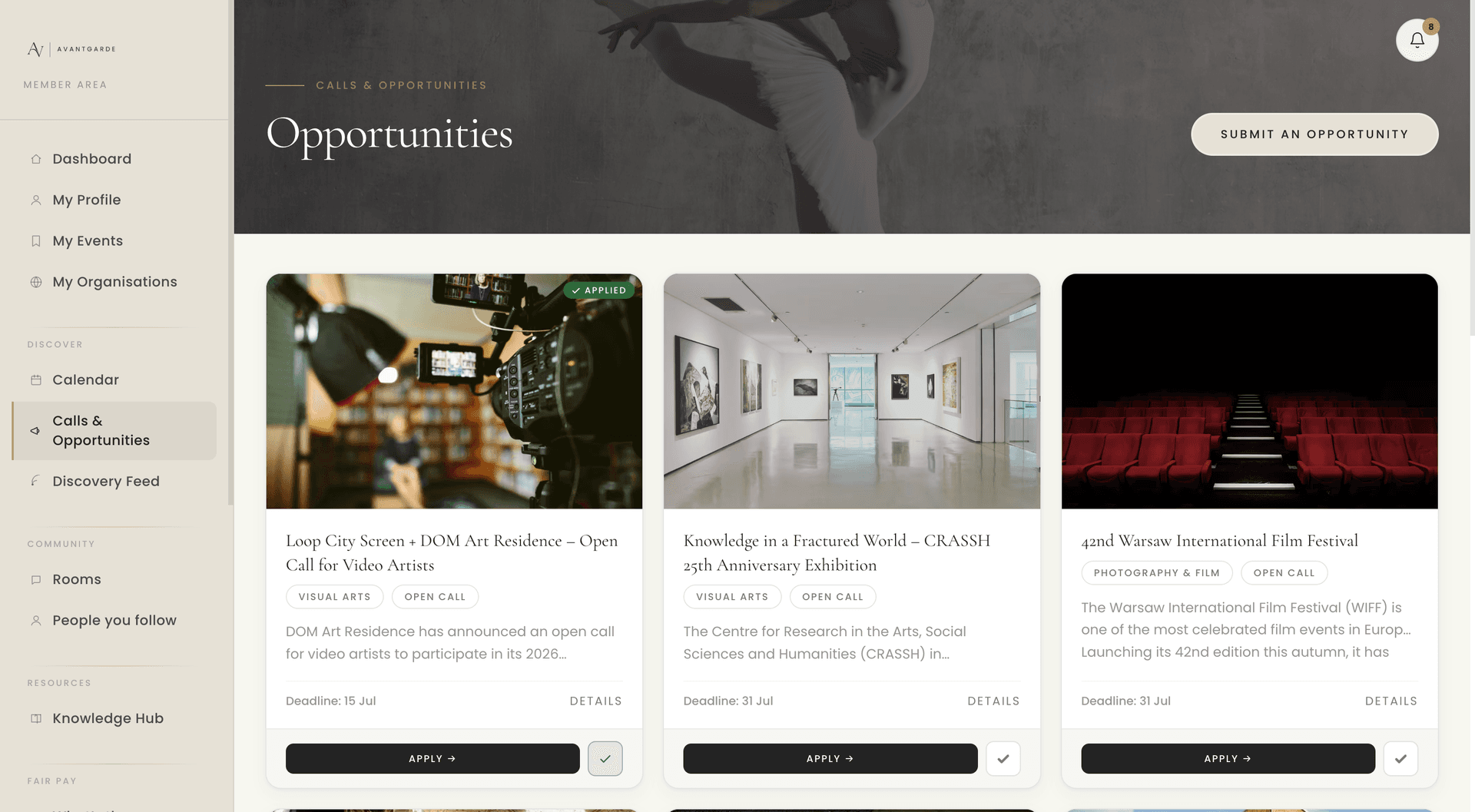 Opportunities feed